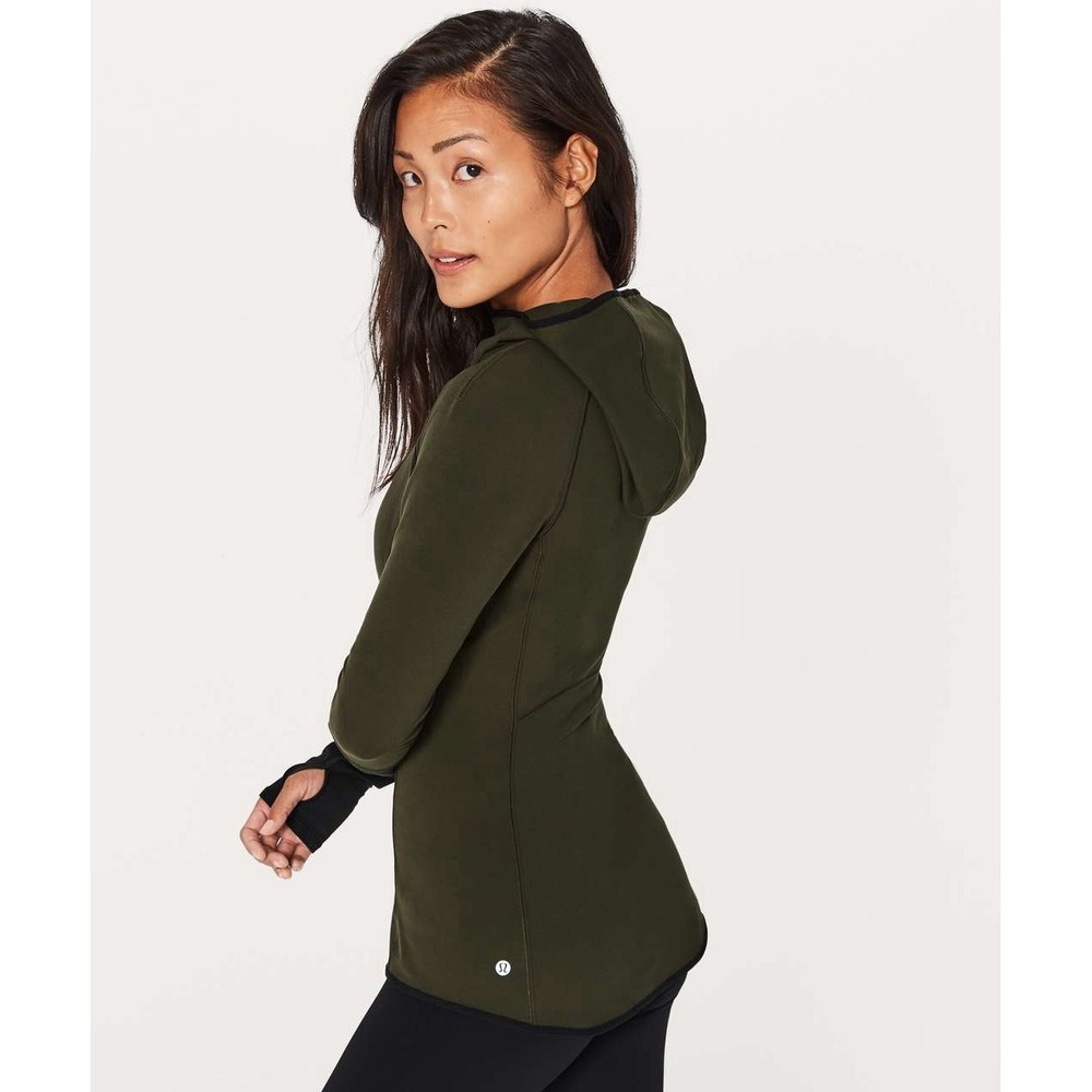 Lululemon Shape Up Dark Olive Black Pullover Nulu Sz 4 (approx)‎ - Picture 2 of 12